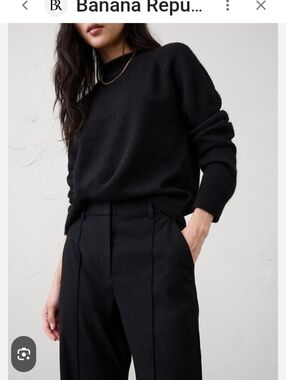 Banana Republic high-rise trouser In A Soft Brushed Black Fabric, size 00P NWT